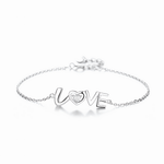 LOVE Bracelet with Heart - Shaped CZ Accent - NAFALUXE