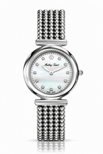 Mathey-Tissot Allure D539AI – Swiss Made Women's Quartz Watch, 28mm, Silver-Tone Stainless Steel, White Dial, Sapphire Crystal - NAFALUXE