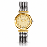 Mathey-Tissot Allure D539BDI – Swiss Made Women's Quartz Watch, 28mm, Two-Tone Stainless Steel, Champagne Dial, Sapphire Crystal - NAFALUXE