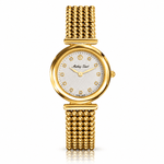 Mathey-Tissot Allure D539PI – Swiss Made Women's Quartz Watch, 28mm, Yellow Gold-Plated Stainless Steel, White Dial, Sapphire Crystal - NAFALUXE