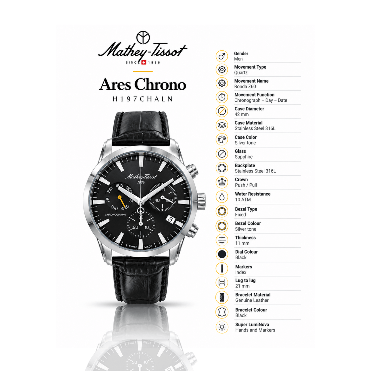 Mathey-Tissot Ares Chrono H197CHALN - NAFALUXE