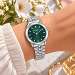 Mathey-Tissot Artemis D10860AV – Women's Swiss Made Quartz Watch | Green Dial | Silver Stainless Steel - NAFALUXE