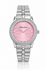 Mathey-Tissot Artemis D10860BPK – Women's Swiss Made Quartz Watch, Pink Dial, Silver Stainless Steel - NAFALUXE
