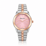 Mathey-Tissot Artemis D10860BPK – Women's Swiss Made Quartz Watch – Pink Dial – Two-Tone Rose Gold & Silver - NAFALUXE