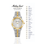 Mathey-Tissot Artemis D10860BYS – Women's Swiss Made Quartz Watch | White Dial | Two-Tone Silver & Yellow Gold - NAFALUXE