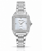 Mathey-Tissot Bella D971AQI – Women's Swiss Made Quartz Watch | White Mother of Pearl Dial | Silver Stainless Steel | Zirconium Bezel - NAFALUXE