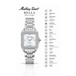 Mathey-Tissot Bella D971AQI – Women's Swiss Made Quartz Watch | White Mother of Pearl Dial | Silver Stainless Steel | Zirconium Bezel - NAFALUXE