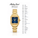 Mathey-Tissot Bella D971PQYBU – Women's Swiss Made Quartz Watch | Blue Dial | Yellow Gold Plated | Zirconium Bezel - NAFALUXE