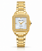 Mathey-Tissot Bella D971PQYI – Women's Swiss Made Quartz Watch | Yellow Gold-Plated | White Mother of Pearl Dial | 24 mm - NAFALUXE