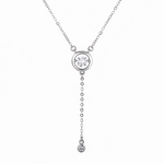 Minimal Drop Lariat Necklace – 925 Silver - NAFALUXE