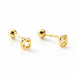 Minimalist Cushion-Cut CZ Stud Earrings – 925 Sterling Silver Gold & Silver Earrings - NAFALUXE