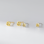 Minimalist Cushion - Cut CZ Stud Earrings – 925 Sterling Silver Gold & Silver Earrings - NAFALUXE