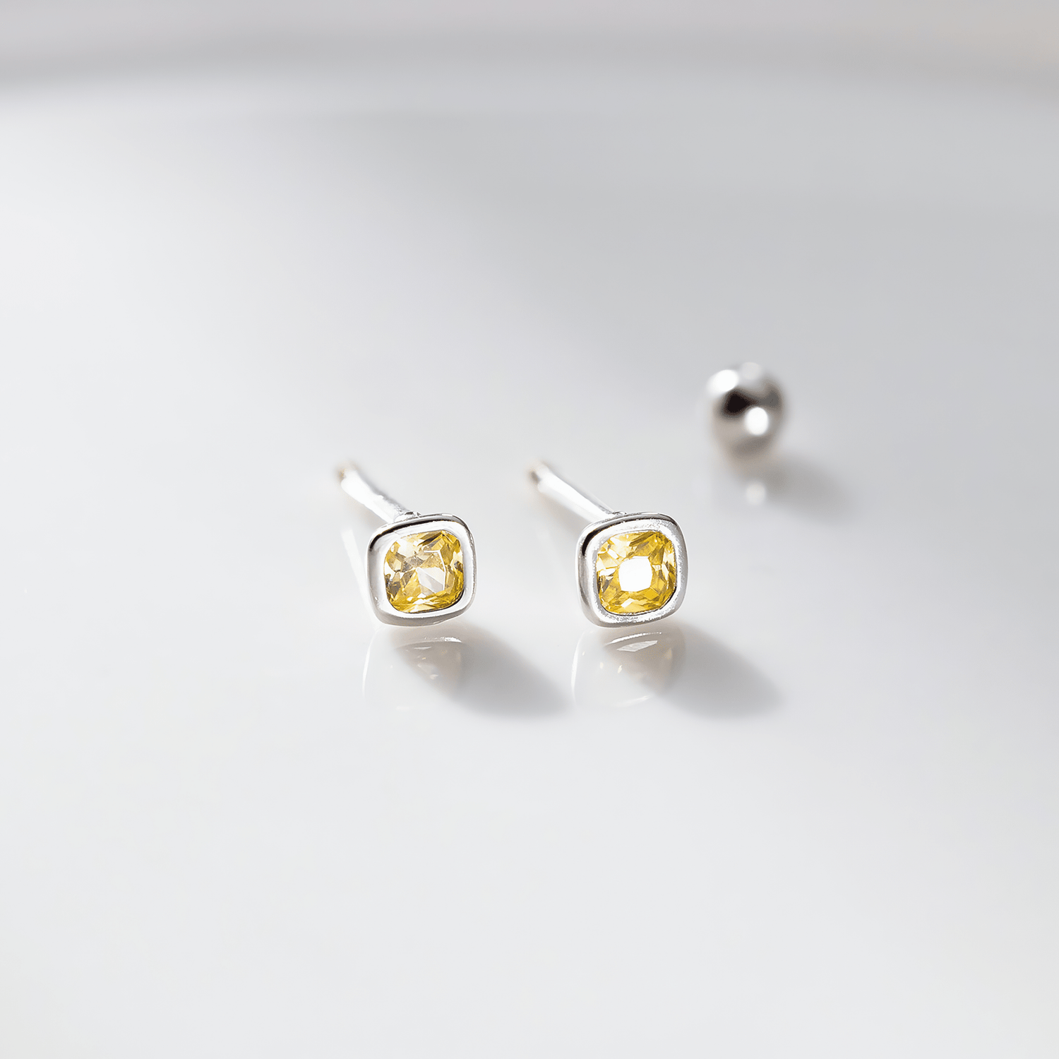 Minimalist Cushion - Cut CZ Stud Earrings – 925 Sterling Silver Gold & Silver Earrings - NAFALUXE