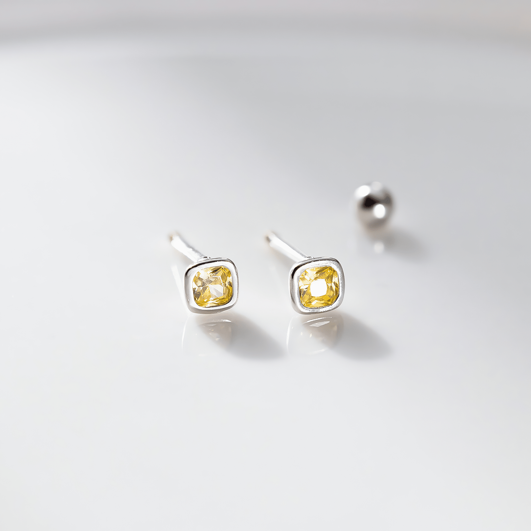 Minimalist Cushion - Cut CZ Stud Earrings – 925 Sterling Silver Gold & Silver Earrings - NAFALUXE