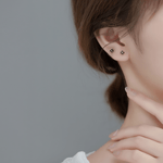 Minimalist Four - Petal CZ Flower Stud Earrings – 925 Sterling Silver Gold Plated - NAFALUXE