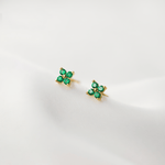 Minimalist Four - Petal CZ Flower Stud Earrings – 925 Sterling Silver Gold Plated - NAFALUXE