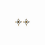 Minimalist Four - Petal CZ Flower Stud Earrings – 925 Sterling Silver Gold Plated - NAFALUXE