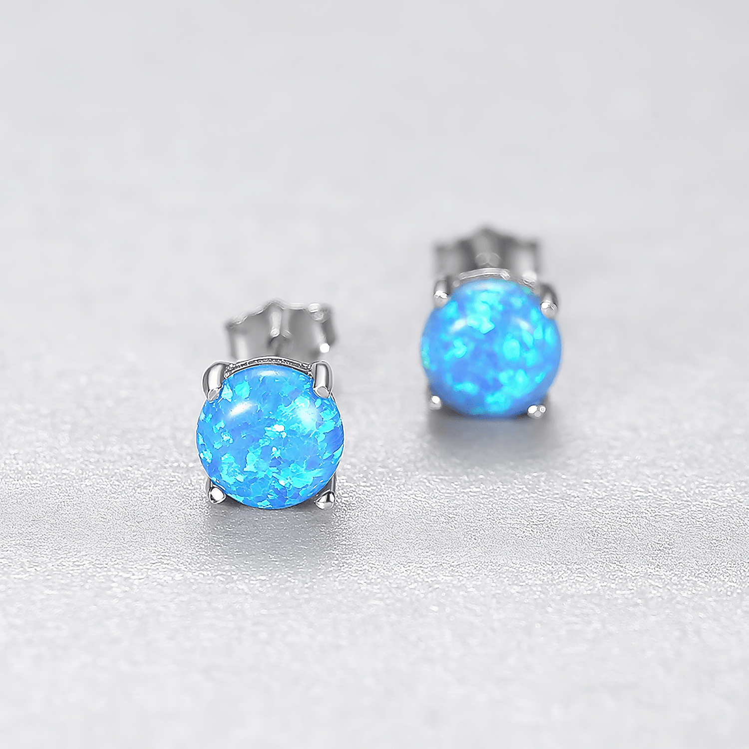 Minimalist Opal Stud Earrings in Gold & Silver Finish - NAFALUXE