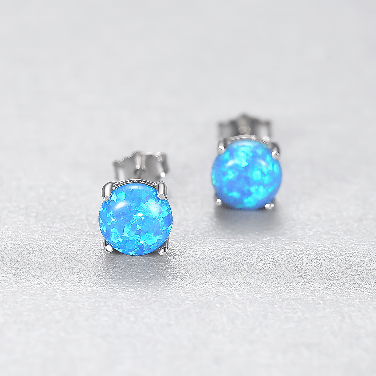 Boucles d'oreilles minimalistes en opale, finition or et argent - NAFALUXE