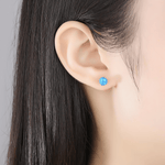 Boucles d'oreilles minimalistes en opale, finition or et argent - NAFALUXE