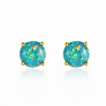 Boucles d'oreilles minimalistes en opale, finition or et argent - NAFALUXE