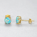 Boucles d'oreilles minimalistes en opale, finition or et argent - NAFALUXE