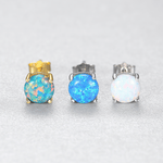 Boucles d'oreilles minimalistes en opale, finition or et argent - NAFALUXE