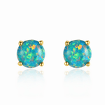 Boucles d'oreilles minimalistes en opale, finition or et argent - NAFALUXE