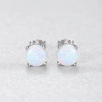 Boucles d'oreilles minimalistes en opale, finition or et argent - NAFALUXE