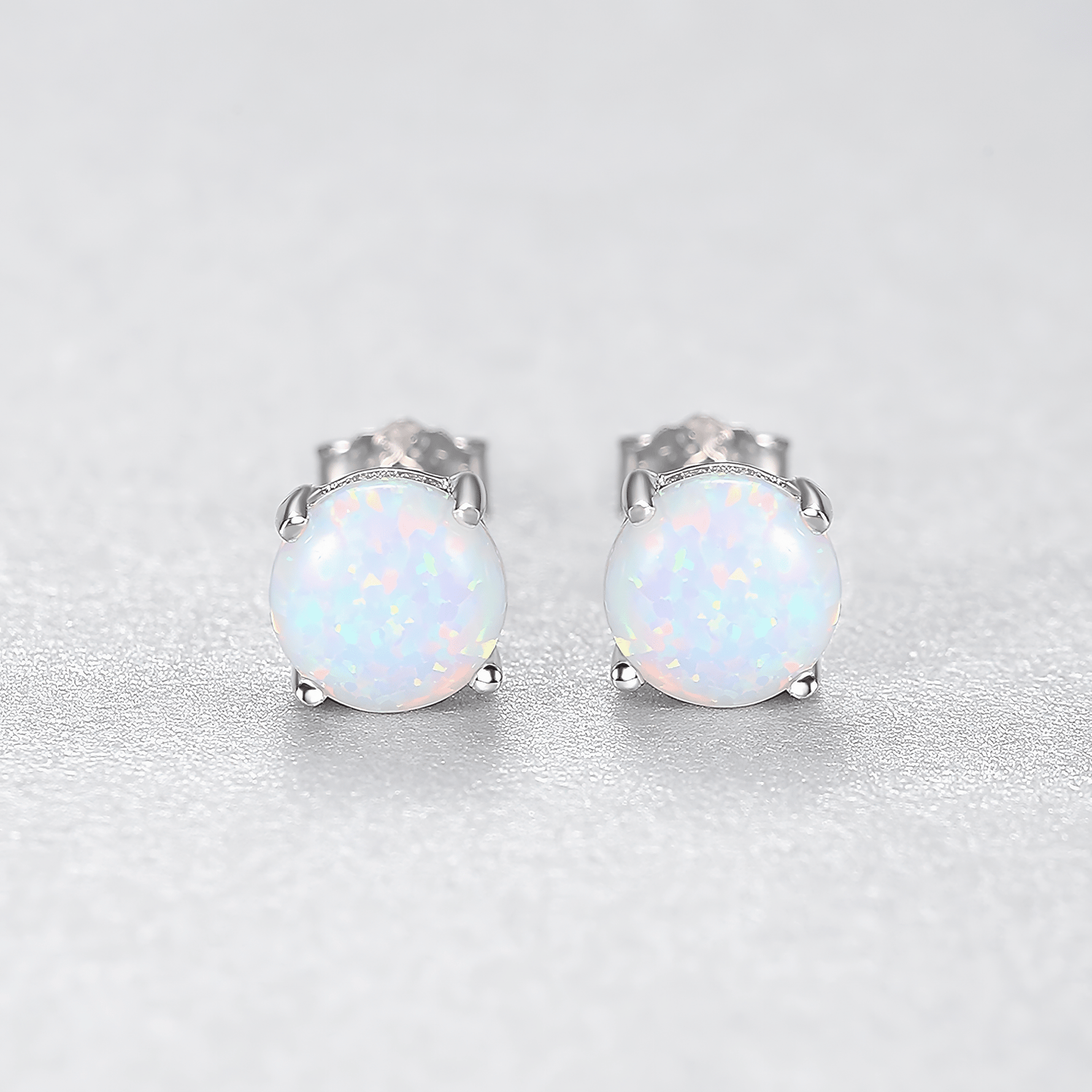Boucles d'oreilles minimalistes en opale, finition or et argent - NAFALUXE