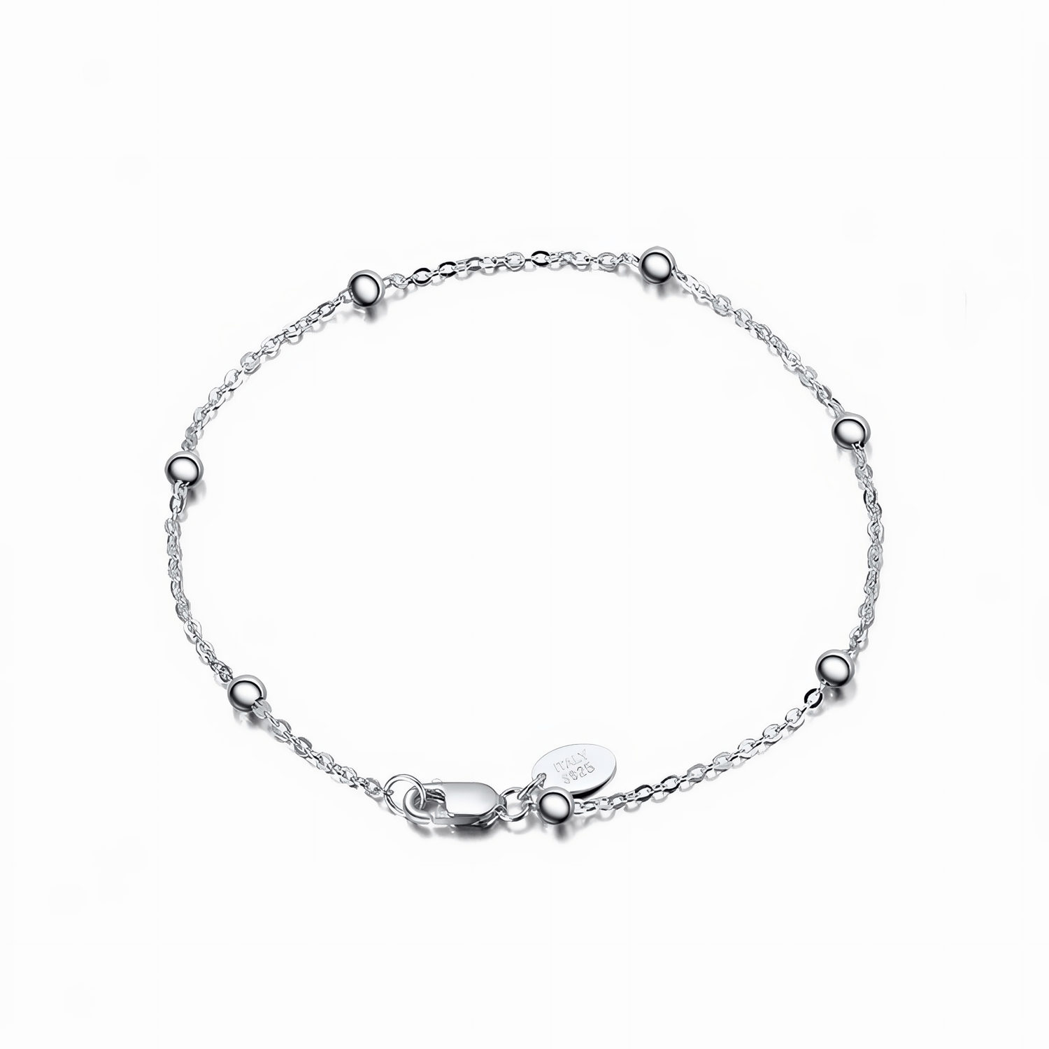 Minimalist Silver Ball Accent Bracelet - NAFALUXE
