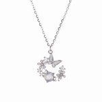Moonlit Butterfly Floral Necklace - NAFALUXE