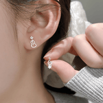 Music Note & Guitar Sterling Silver Stud Earrings – Asymmetrical CZ Earrings - NAFALUXE