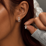 Music Note & Guitar Sterling Silver Stud Earrings – Asymmetrical CZ Earrings - NAFALUXE
