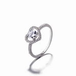 Open Heart Sparkle Ring in Sterling Silver with Pavé Setting - NAFALUXE