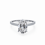 Oval Cut Solitaire Ring 925 Sterling Silver with Zirconia Band - NAFALUXE