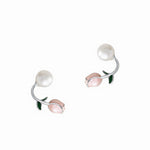 Pearl Rose Stud Earrings – 925 Sterling Silver - NAFALUXE