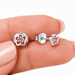 Orecchini a bottone Pink Blossom - NAFALUXE