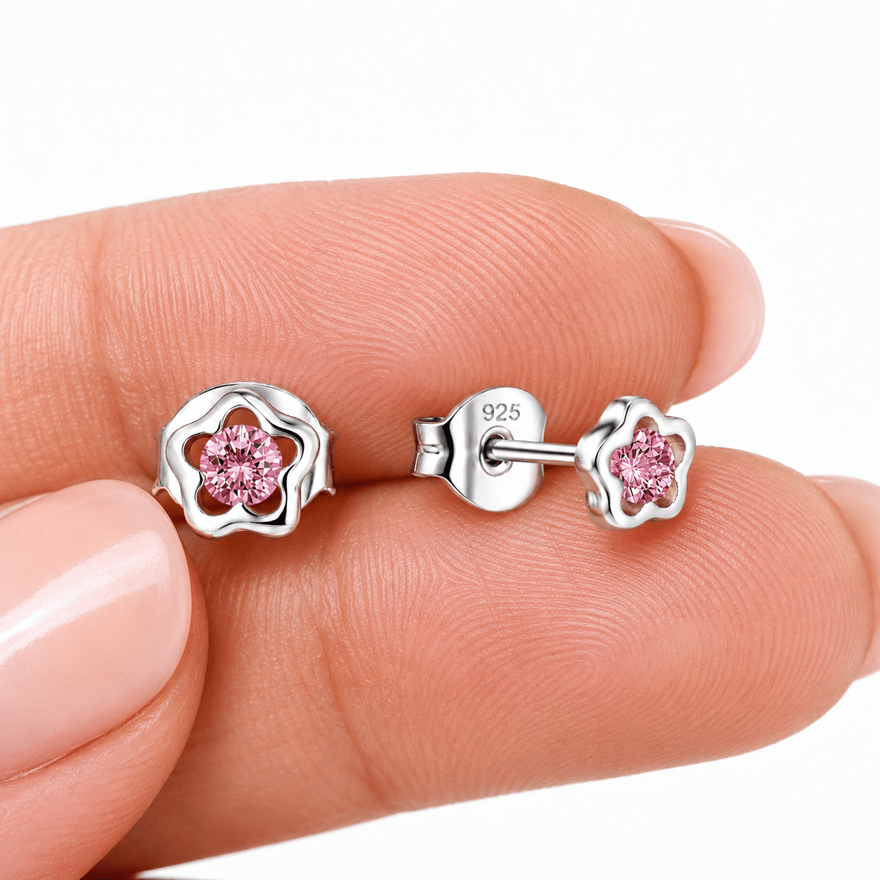 Boucles d'oreilles à clous « Fleurs roses » - NAFALUXE