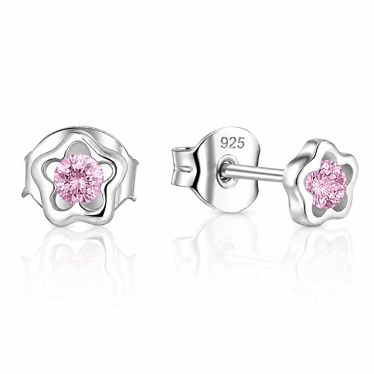 Boucles d'oreilles à clous « Fleurs roses » - NAFALUXE