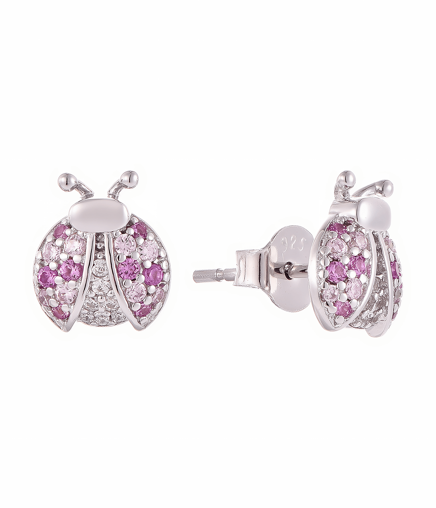 Boucles d'oreilles clous « Coccinelle rose » - NAFALUXE