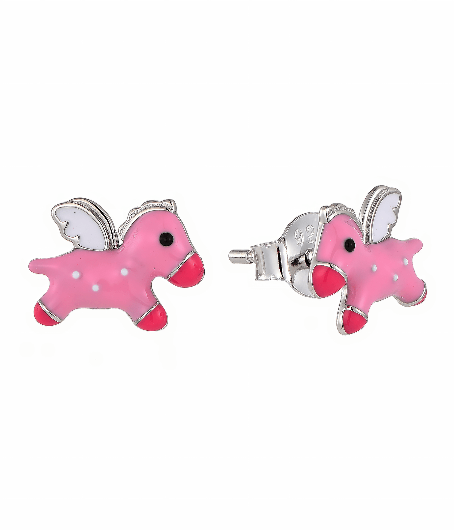 Boucles d'oreilles Pégase roses - NAFALUXE