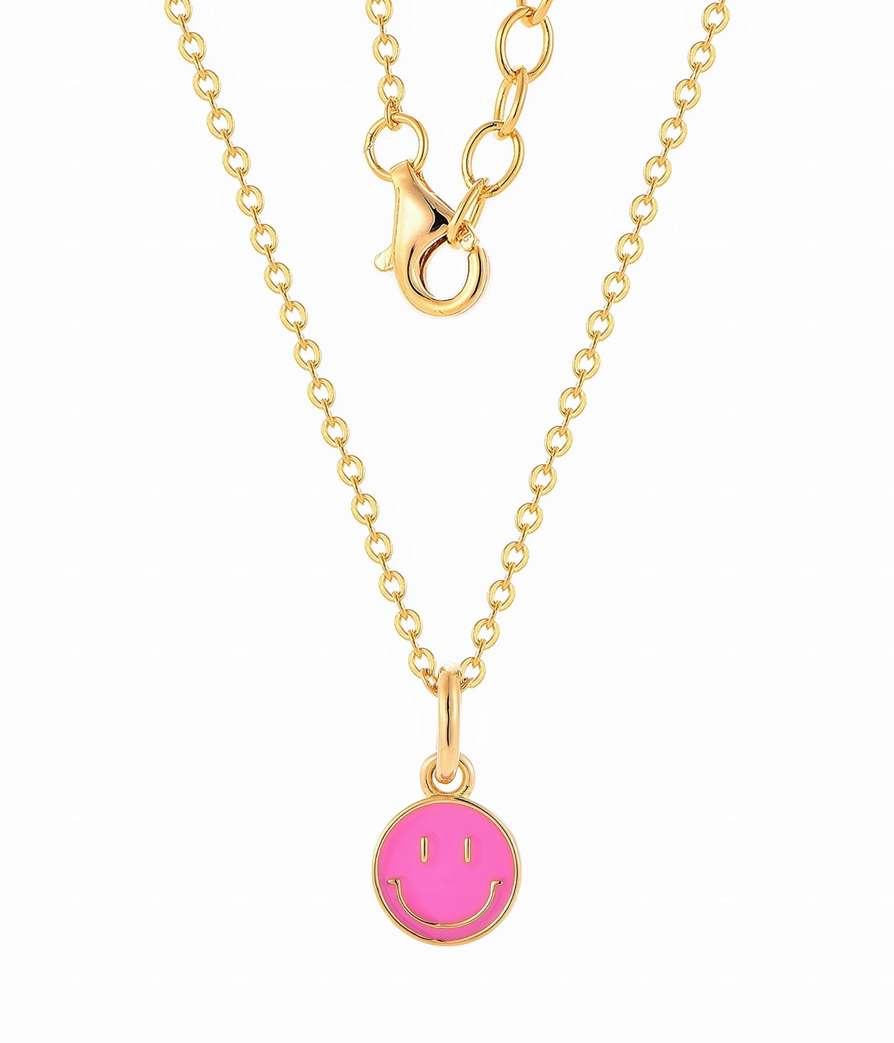 Pink Smiley Face Necklace - NAFALUXE