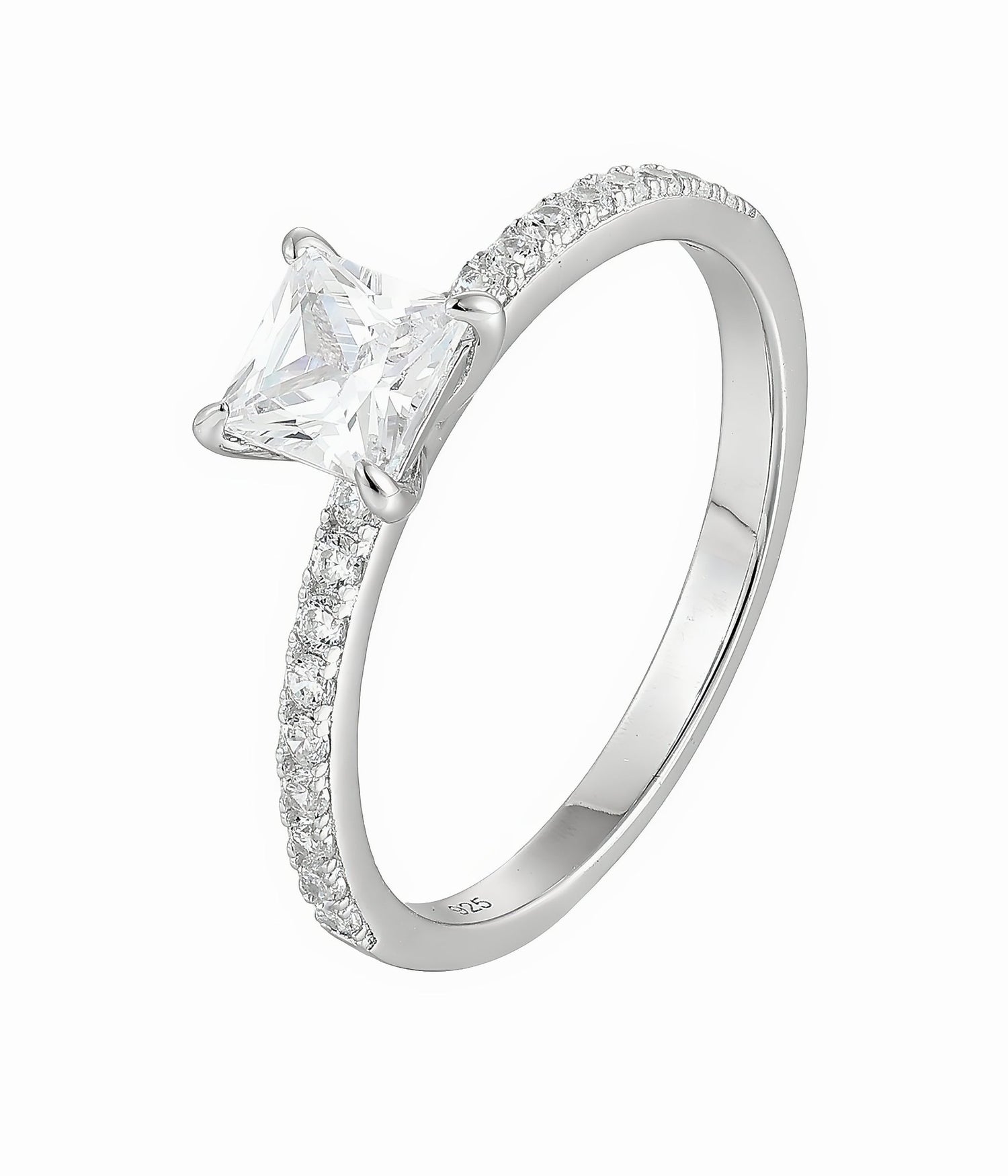 Anello solitario con diamante taglio princess - NAFALUXE