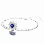 Radiant Sunburst Bracelet with Blue Sapphire Stone Sterling Silver 925 - NAFALUXE