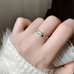 Rainbow Heart Sterling Silver Ring – Multicolor CZ Heart Band Ring - NAFALUXE