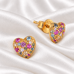 Boucles d'oreilles « Rainbow Heart » - NAFALUXE