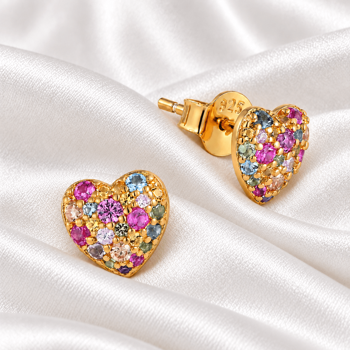Boucles d'oreilles « Rainbow Heart » - NAFALUXE