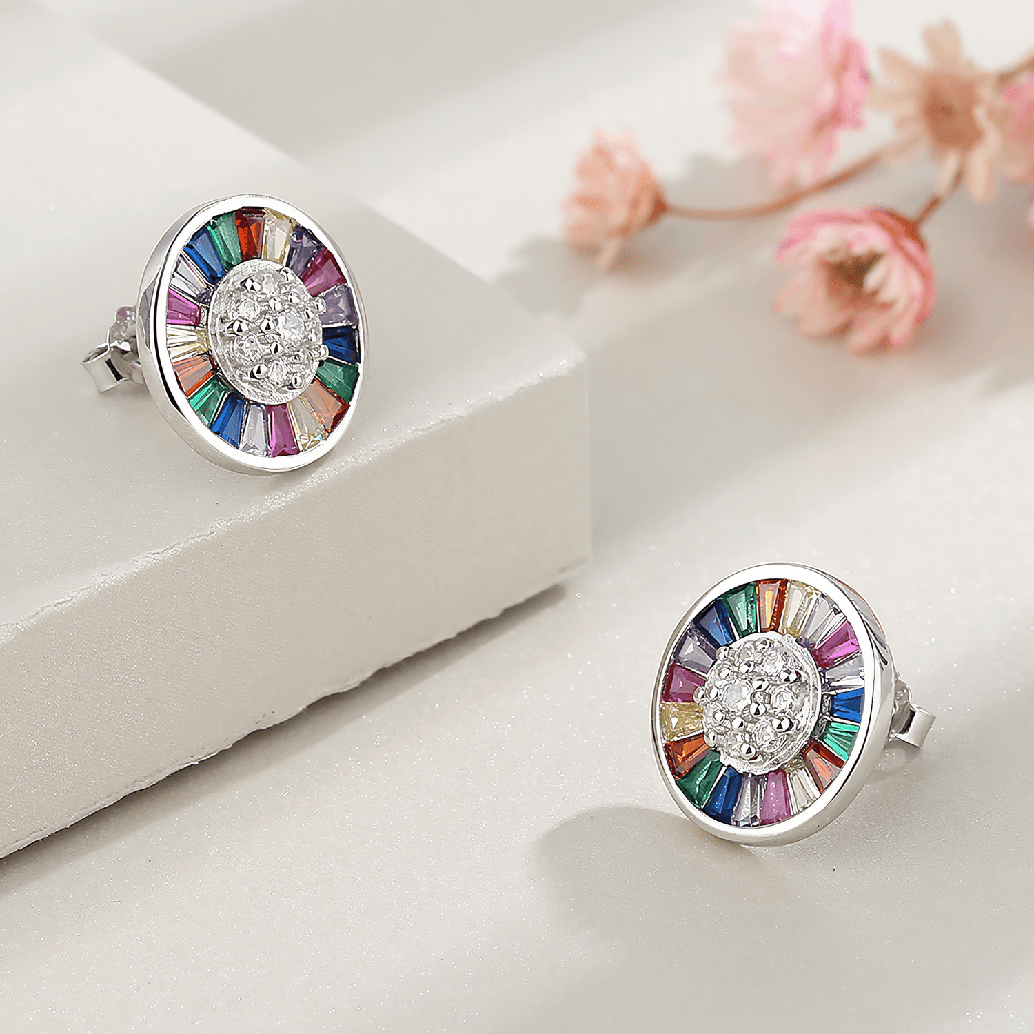 Rainbow Zirconia Studs - NAFALUXE