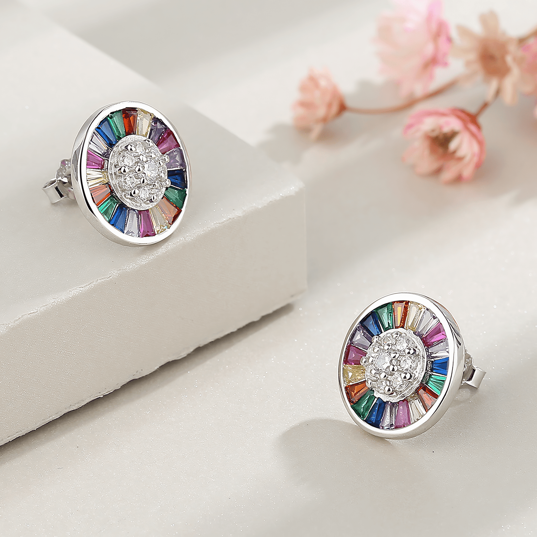 Rainbow Zirconia Studs - NAFALUXE